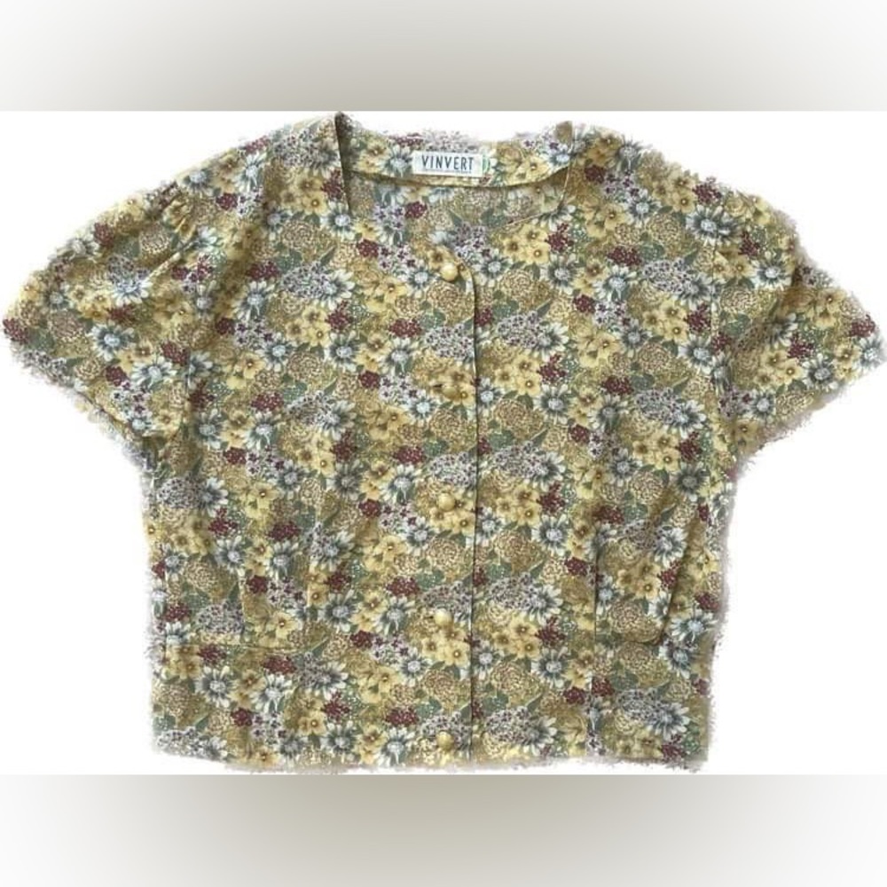 Vintage Vinvert flower blouse